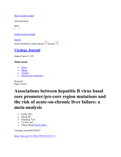 Associations between hepatitis B virus basal core promoter/pre