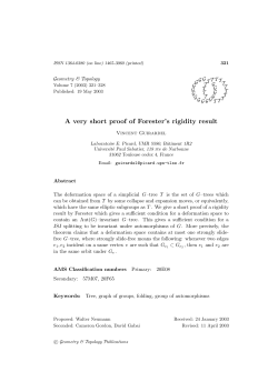 A very short proof of Forester`s rigidity result