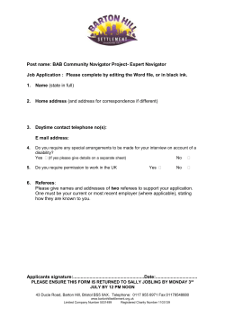 confidential - Barton Hill Settlement