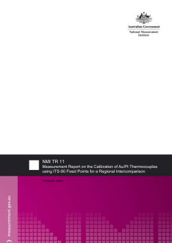 NMI TR 11 Measurement Report on the Calibration of Au/Pt