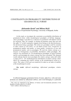 Constraints on Probability Distributions of Grammatical