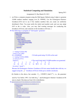 Statistical Computing and Simulation