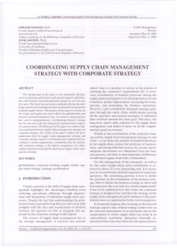 coordinating supply chain management strategy with corporate
