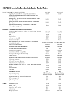 2017 Rental Rate Sheet - Lensic Performing Arts Center