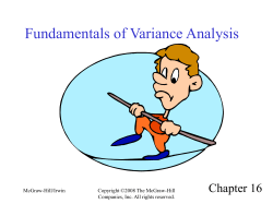 Fundamentals of Variance Analysis