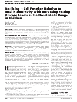 Declining &szlig;-Cell Function Relative to Insulin