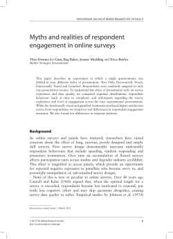 Myths and realities of respondent engagement in online surveys