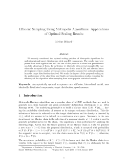 Efficient Sampling Using Metropolis Algorithms: Applications of