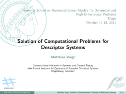 Solution of Computational Problems for Descriptor Systems