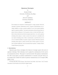 Quantum Strategies - UC San Diego Department of Economics