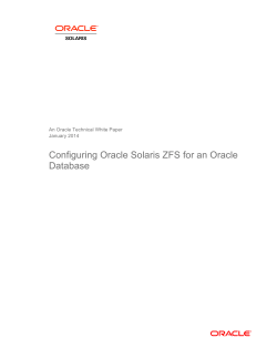 Configuring Oracle Solaris ZFS for an Oracle Database