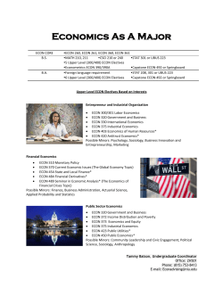 Economics As A Major