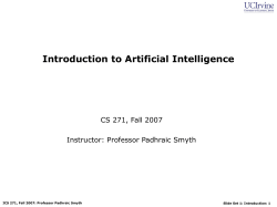 Notes 1: Introduction to Artificial Intelligence