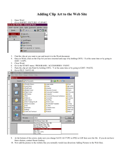 Adding Pictures to the Web Site