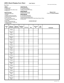 ARHA Ranch Roping Score Sheet Judge`s Signature: