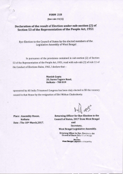 Declaration of the result of Election under sub