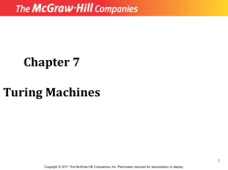 Chapter 7 Turing Machines