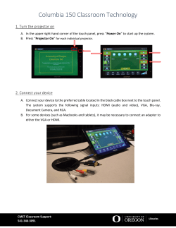 Columbia 150 Classroom Technology - UO Libraries