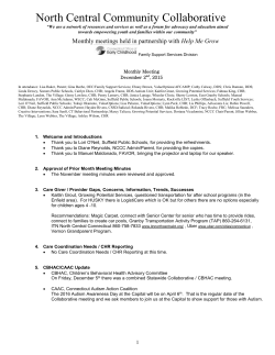 North Central Community Collaborative &ldquo;We are a network of
