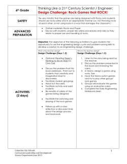 Design Challenge: Rock Games that ROCK!