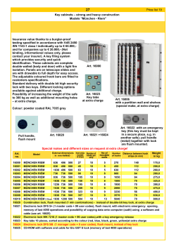 Art. 16000 Art. 16023 Key tabs at extra charge Price list 19 Models