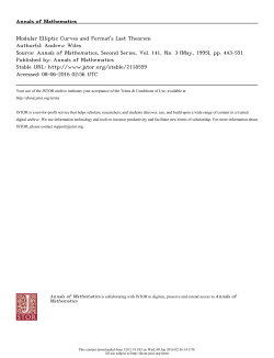 Modular Elliptic Curves and Fermat`s Last Theorem