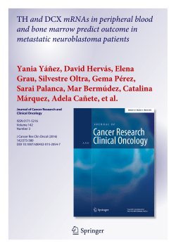 TH and DCX mRNAs in peripheral blood and bone marrow predict