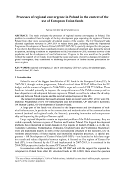 Processes of regional convergence in Poland in the context of the