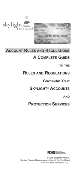 Skylight Visa Debit Card Account Terms and Conditions