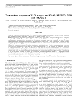 Temperature response of EUV imagers on SOHO