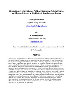 Strategic Aid: International Political Economy, Public Choice, and