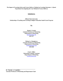 Expected Changes in Student Outcomes