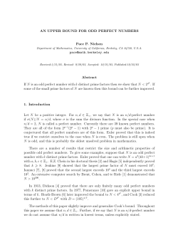 An upper bound for odd perfect numbers