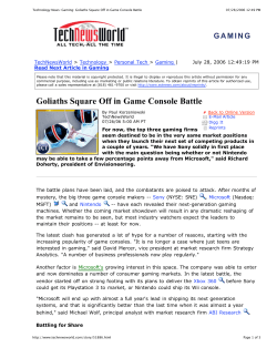 Goliaths Square Off in Game Console Battle