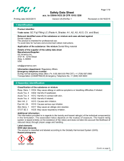 GC Fuji Filling LC (Paste A, Shades A1, A2, A3, A3 5, CV, and Blue