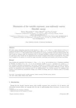 Minimizers of the variable exponent, non