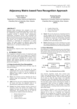 Adjacency Matrix based Face Recognition Approach