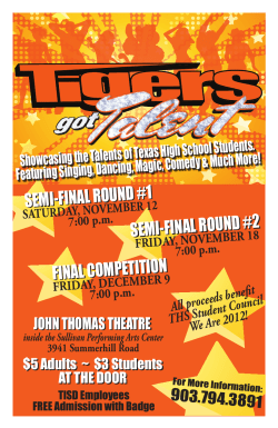 semi-final round #1 semi-final round #2 final competition semi