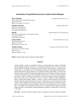 Annotation of negotiation processes in joint action