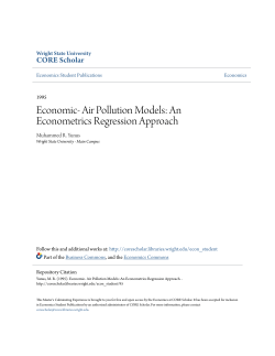 Economic- Air Pollution Models: An Econometrics