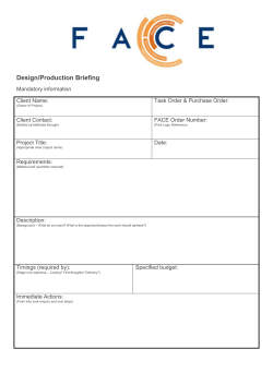 design brief - FACE Consortia