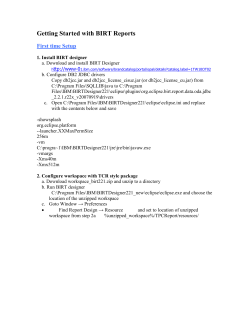 Getting started developing BIRT reports for TPC using TCR