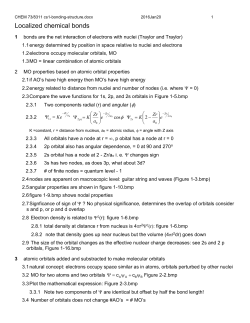CH1: localized chemical bonds