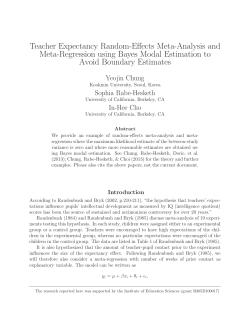 Teacher Expectancy Random-Effects Meta-Analysis and