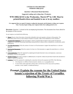 APUSH Modified DBQ - Treaty of Versailles