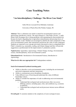 An Interdisciplinary Challenge: The Rivas Case Study