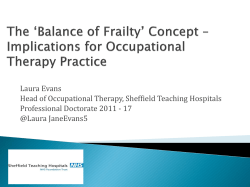 Frailty Model - COT Annual Conference