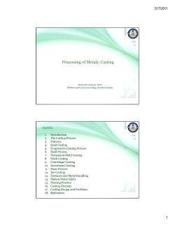 Processing of Metals: Casting