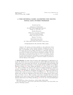 A TIME REVERSAL BASED ALGORITHM FOR SOLVING