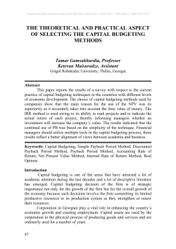 the theoretical and practical aspect of selecting the capital budgeting